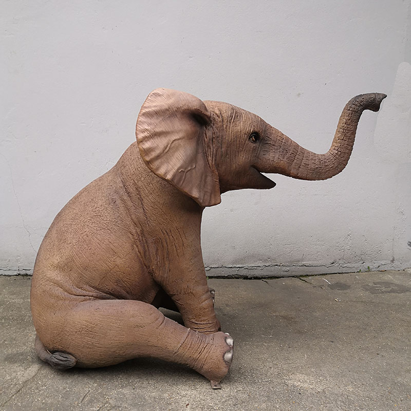 Éléphant assis nlcdeco animaux en resine decoration bébé safari zoo