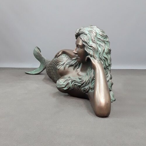 Statue bronze d'une sirène allongée nlcdeco