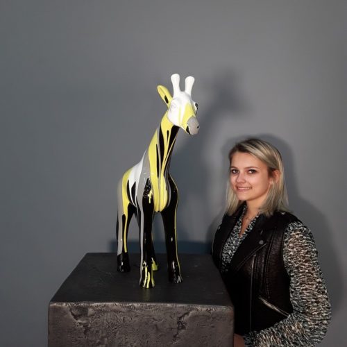 Statuette girafe jaune idée cadeau nlcdeco