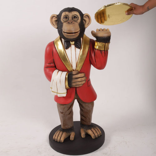 190039 singe serveur decor restaurant nlcdeco animaux personnage en resine