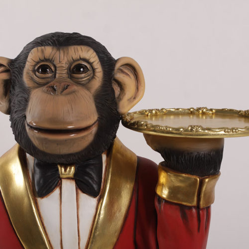 190039 singe serveur decor restaurant nlcdeco animaux personnage en resine
