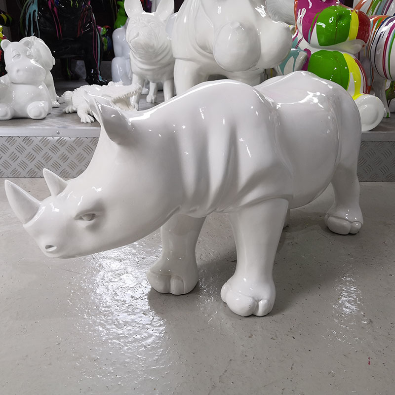 Rhinocéros médium blanc nlcdeco ani