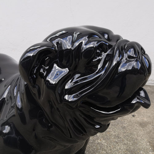 bouledogue noir brillant nlcdeco.fr animaux en resine et personnage