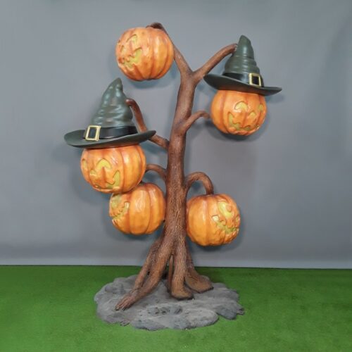 tree resin decor with pumpkins nlcdeco