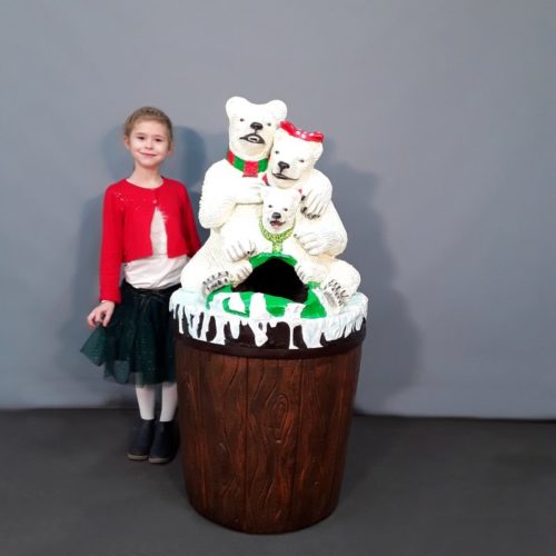 Poubelle ours en résine décoration zoo nlcdeco