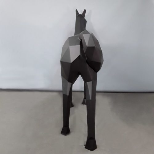 Cheval origami noir déco moderne design nlcdeco
