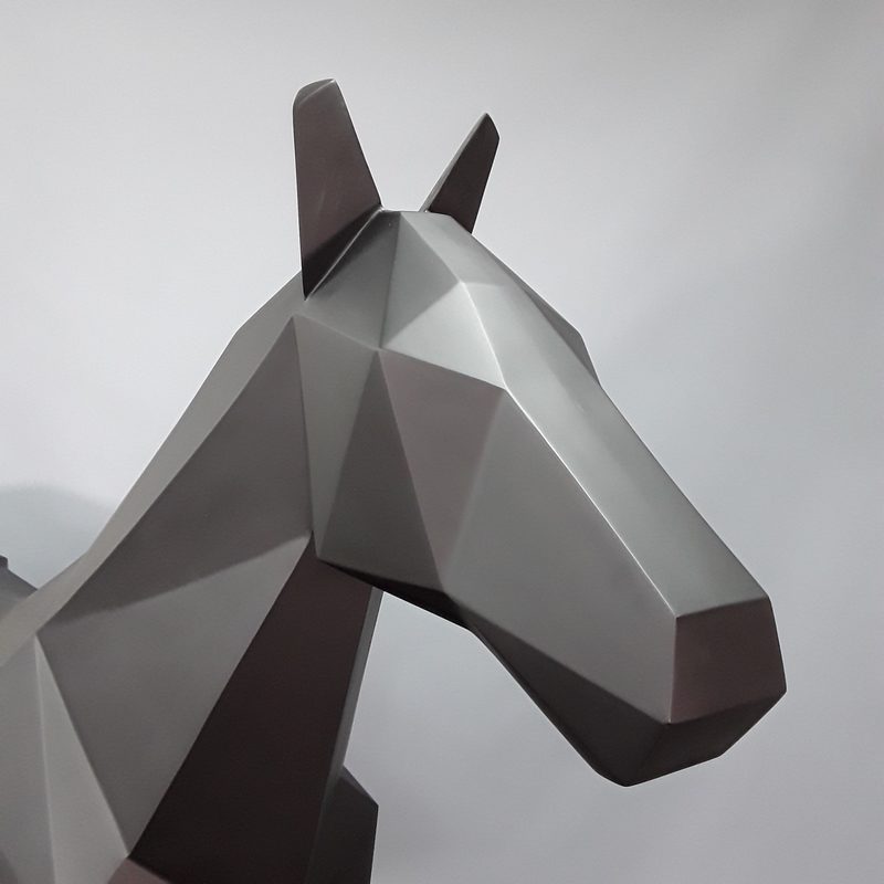 Cheval origami noir mat nlcdeco