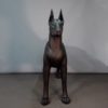 Chien en résine doberman noir mat nlcdeco