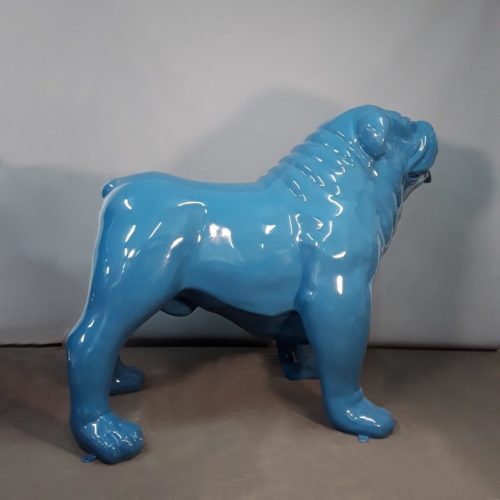 Déco chien Bouledogue géant bleu nlcdeco