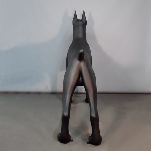 Doberman géant noir mat déco jardin nlcdeco