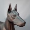 Tête Doberman noir chien de garde nlcdeco