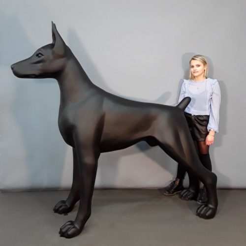 statue décorative loft doberman noir mat nlcdeco