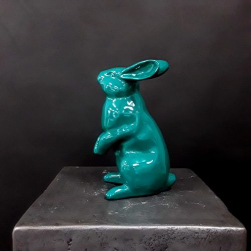 Green resin rabbit nlcdeco
