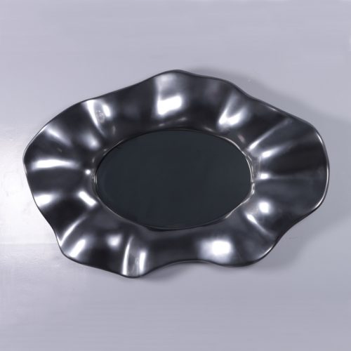Miroir design ovale argenté en résine nlcdeco