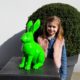 Statue résine lapin vert assis nlcdeco