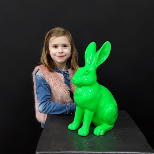 réplique lapin vert assis déco de pâques nlcdeco