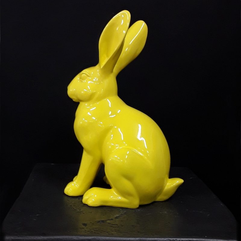 yellow rabbit resin item easter nlcdeco