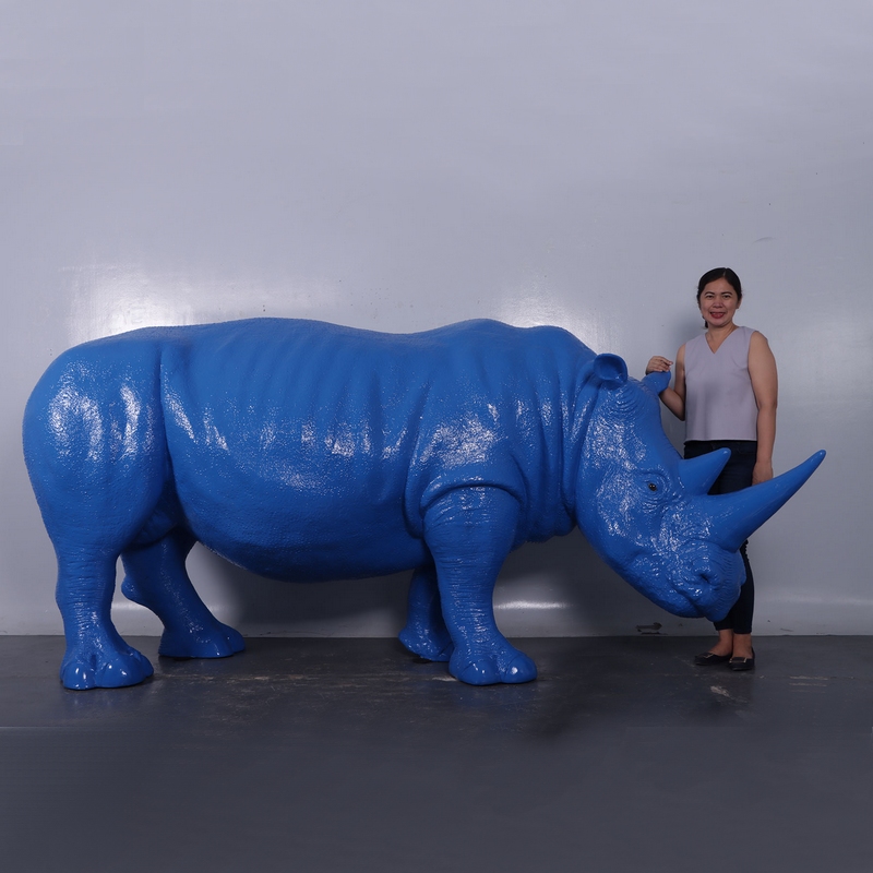 rhinocéros design bleu nlcdeco