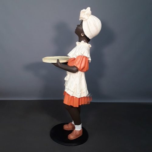 African waitress statue in resin nlcdeco
