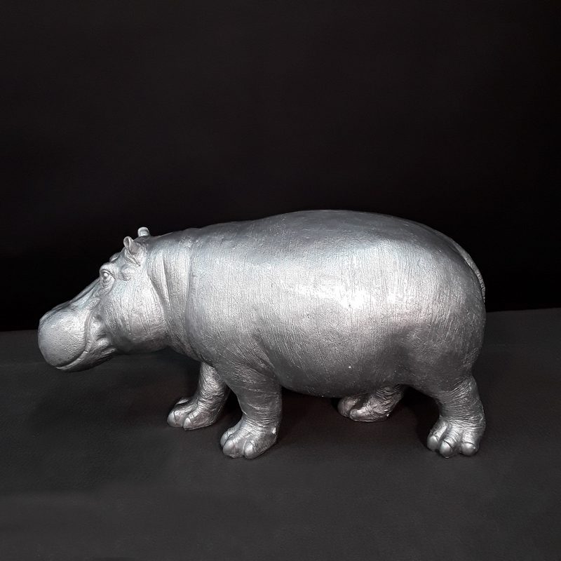 Hippopotame argent décor design nlcdeco