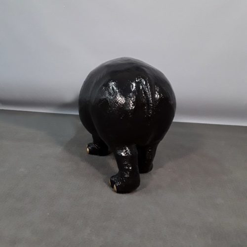 Hippopotame noir en résine nlcdeco