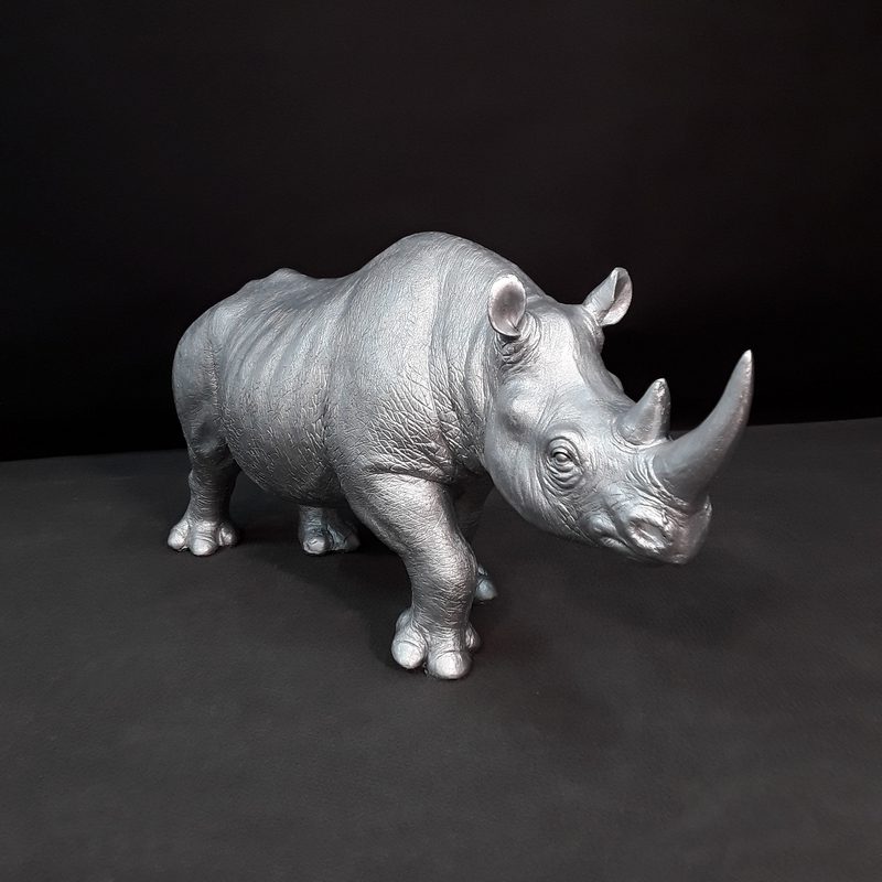 Rhinocéros argent déco moderne nlcdeco