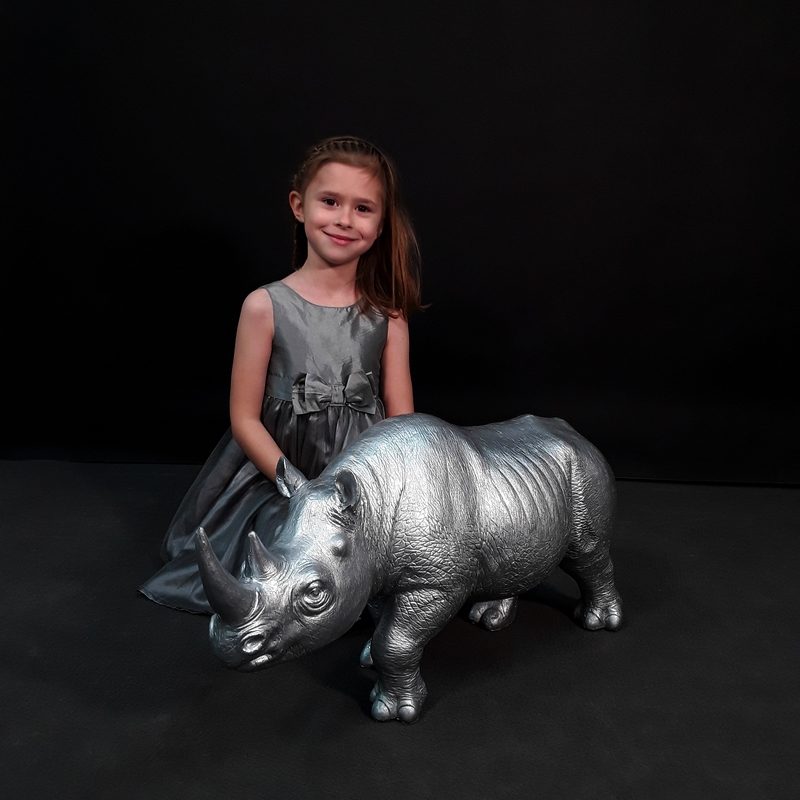 Rhinocéros argent design nlcdeco
