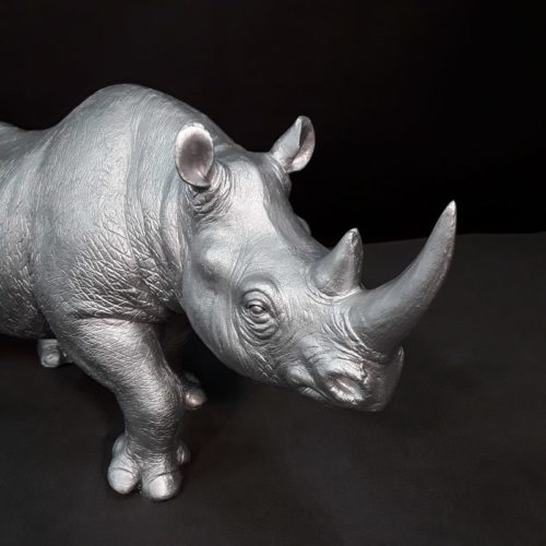 Rhinocéros design argent nlcdeco