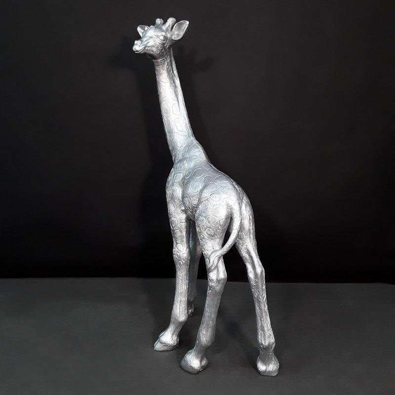 Statue Girafe argentée nlcdeco
