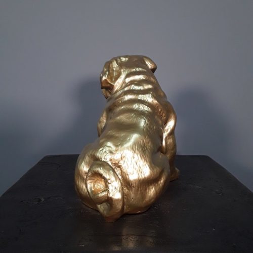 Statuette Bouledogue or nlcdeco