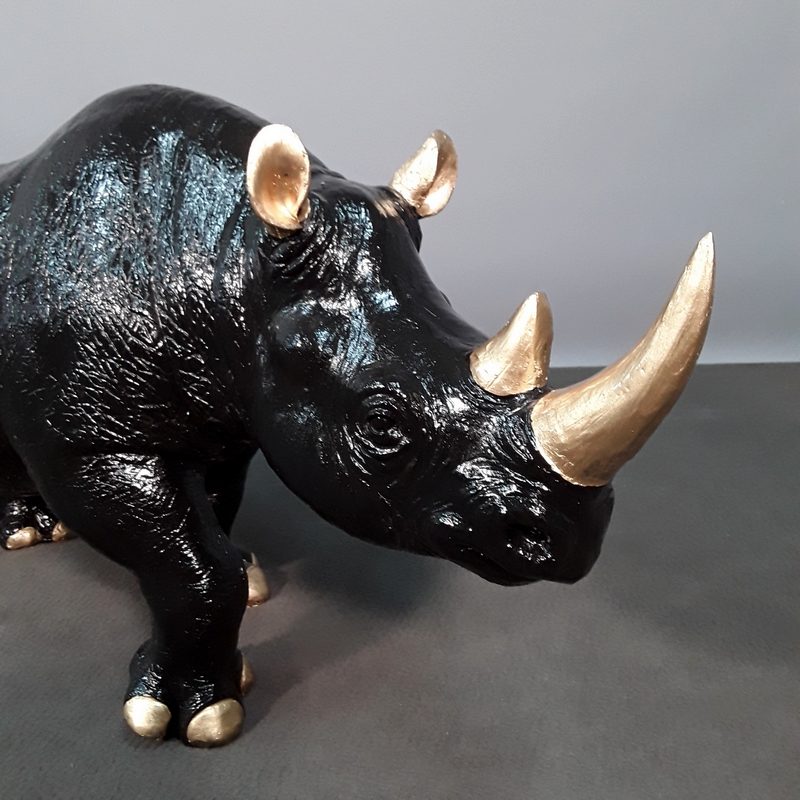 black and gold rhino resin design nlcdeco