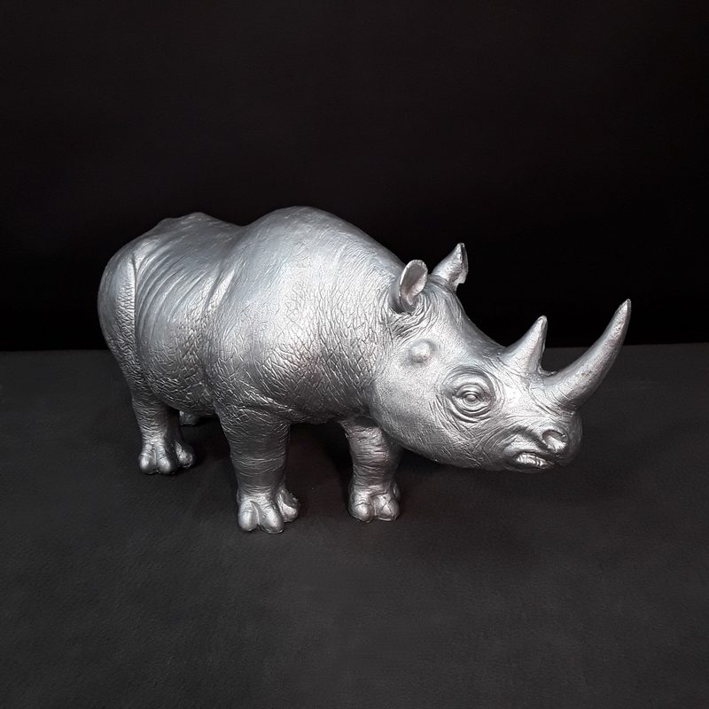petit rhinocéros design argent nlcdeco