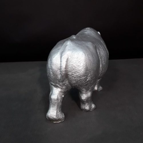 rhinocéros décor design argent nlcdeco