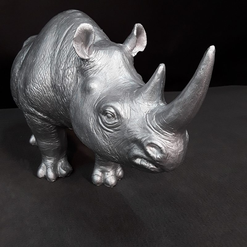 rhinocéros design argent nlcdeco