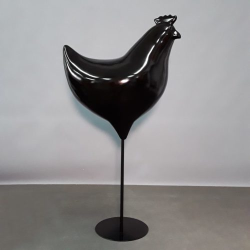 Coq noir design résine nlcdeco