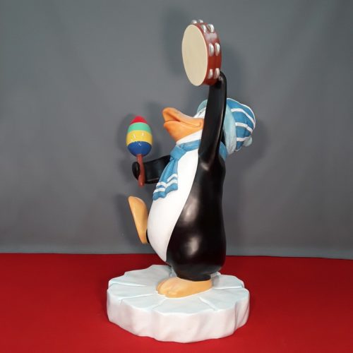 Pingouin musicien décor en résine nlcdeco