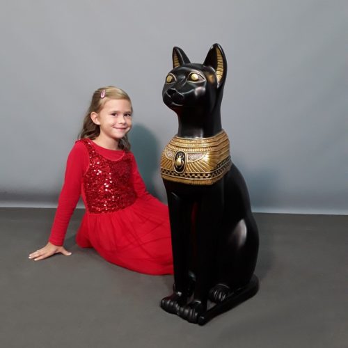 Statue chat sacré Bastet noir nlcdeco