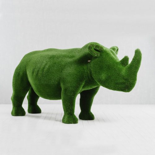 art topiaire rhinocéros décors aires résidentielles nlcdeco