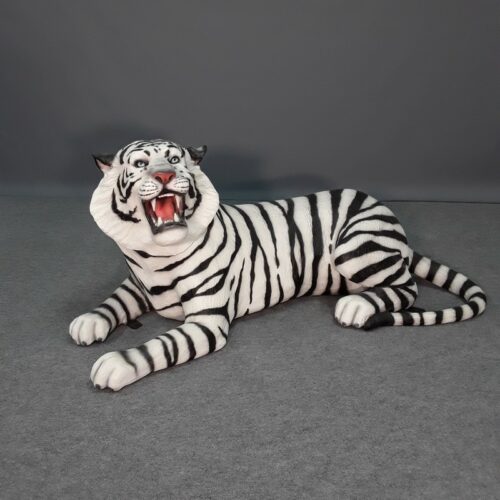 lying white tiger statue nlcdeco