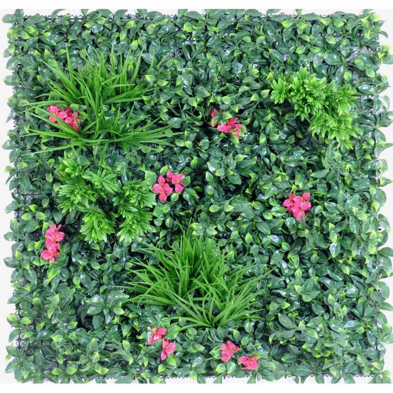 mur végétal avec fleur de bougainvillier nlcdeco