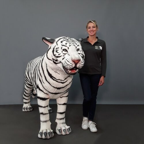 sculpture résine tigre blanc nlcdeco