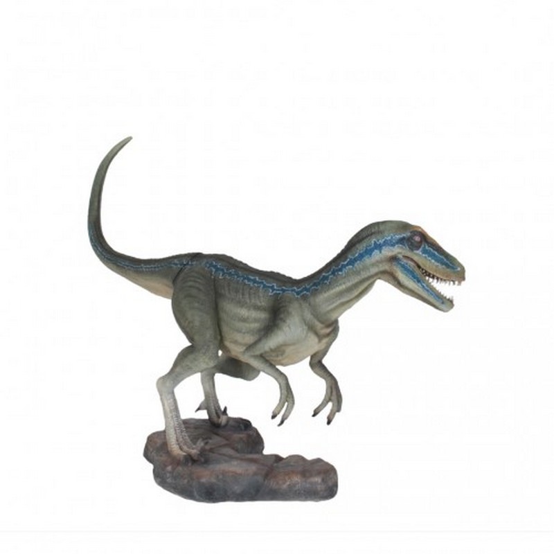 Velociraptor bleu sur rocher nlcdeco