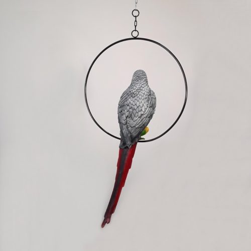 Perroquet gris sur anneau nlcdeco