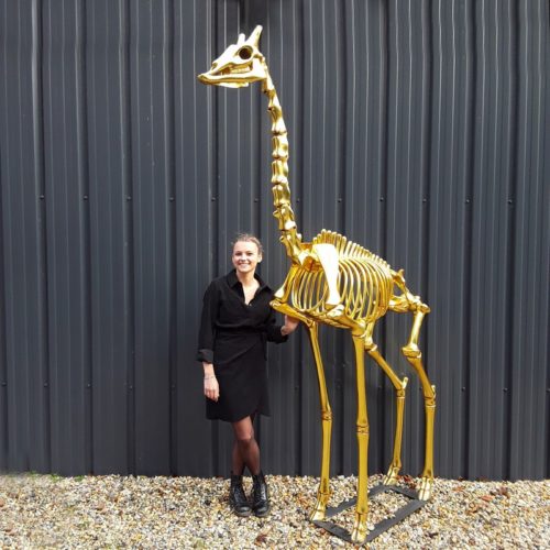 squelette design d'une girafe couleur or nlcdeco