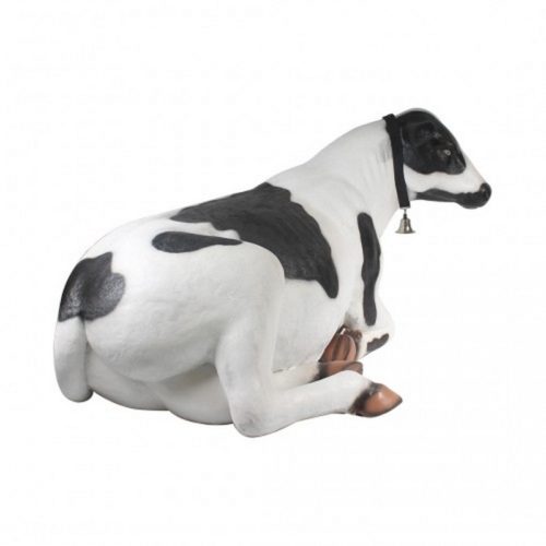 Reproduction vache couchée noire et blanche nlcdeco