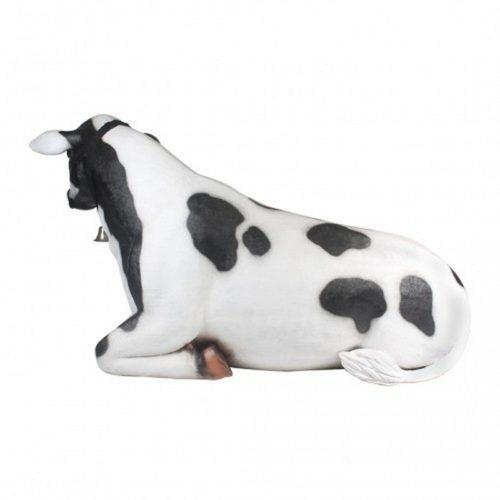 Vache couchée noire et blanche nlcdeco