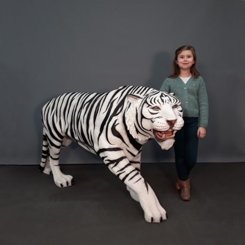 Statue tigre blanc factice nlcdeco