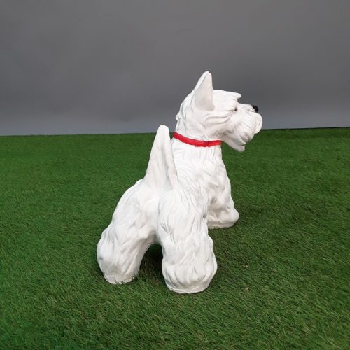 statue chien westie blanc nlcdeco