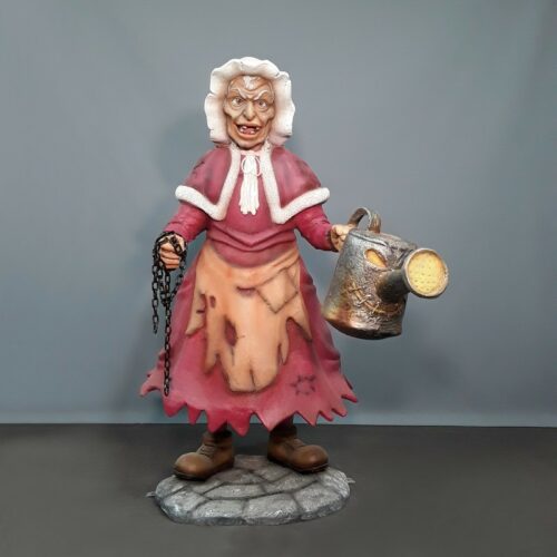 halloween old lady statue