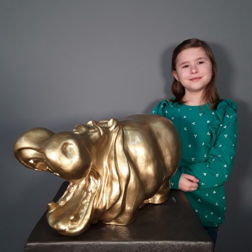 statue design petit hippopotame décoratif nlcdeco